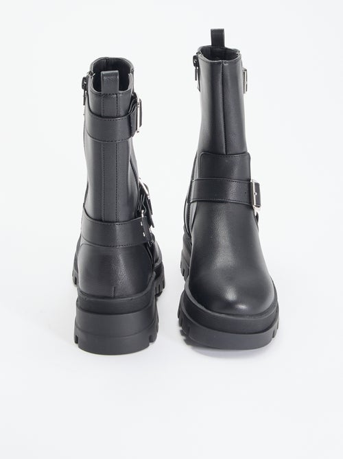 Botas moteras con correas fantasía - Kiabi Botas moteras con correas fantasía - Kiabi
