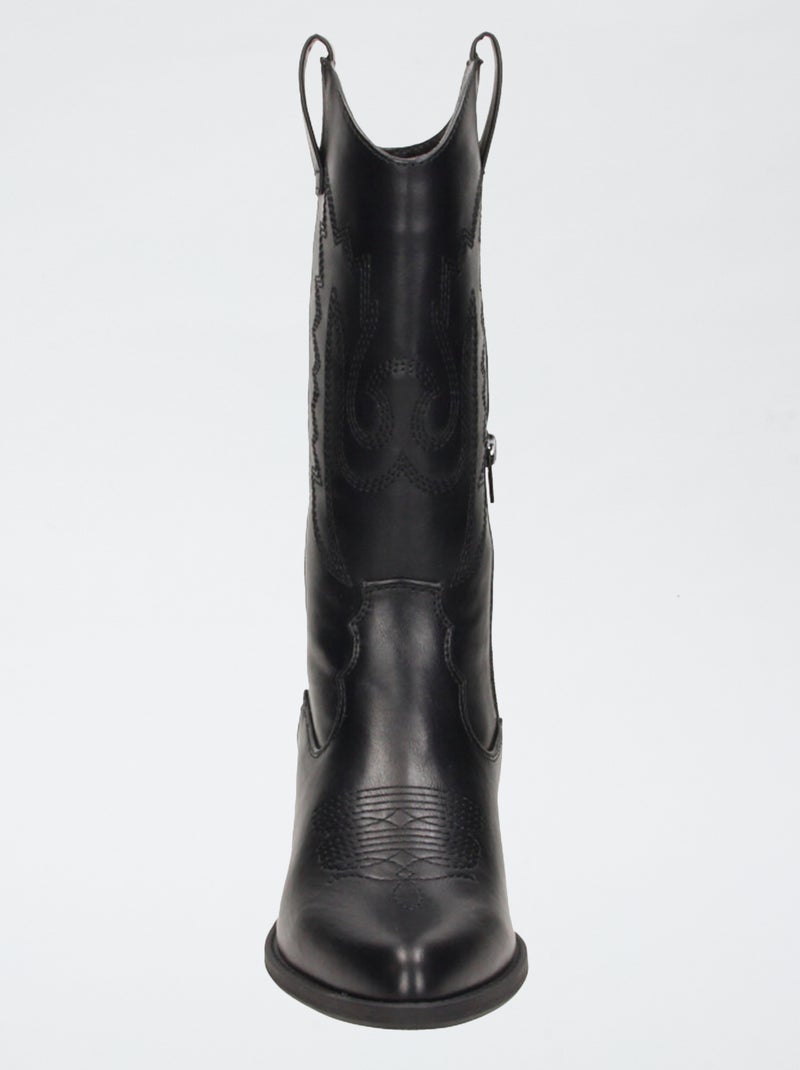 Botas tipo western de polipiel Negro - Kiabi