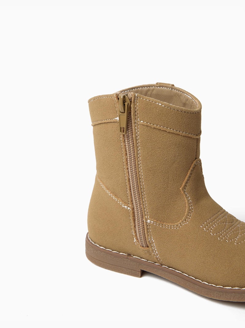 Botas vaqueras bordadas, mo fashion Beige - Kiabi
