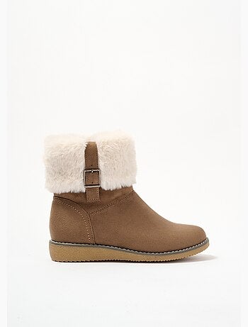 Botas ancho confort con puño de piel sintética vegana - Afibel