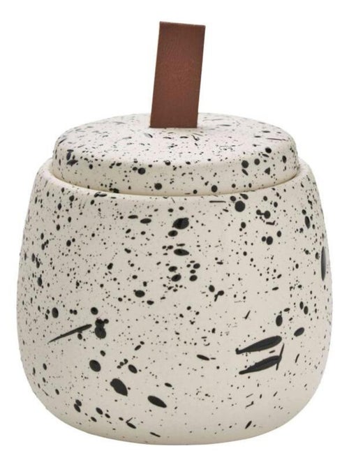 Bote para algodones en cerámica salpicada hecha a mano – Colección DEMY – Guy Levasseur - Kiabi Bote para algodones en cerámica salpicada hecha a mano – Colección DEMY – Guy Levasseur - Kiabi