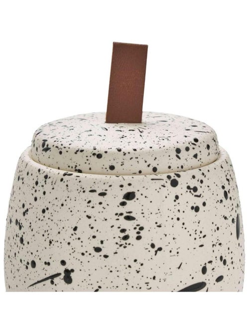 Bote para algodones en cerámica salpicada hecha a mano – Colección DEMY – Guy Levasseur - Kiabi Bote para algodones en cerámica salpicada hecha a mano – Colección DEMY – Guy Levasseur - Kiabi