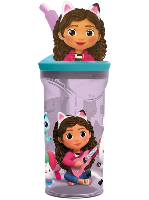 Botella 3d 360° la casa de muñecas de gabby 360 ml con pajita - Kiabi Botella 3d 360° la casa de muñecas de gabby 360 ml con pajita - Kiabi