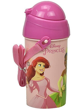 Botella de agua 500 ml princesas disney de pvc con pajita y correa disney princess