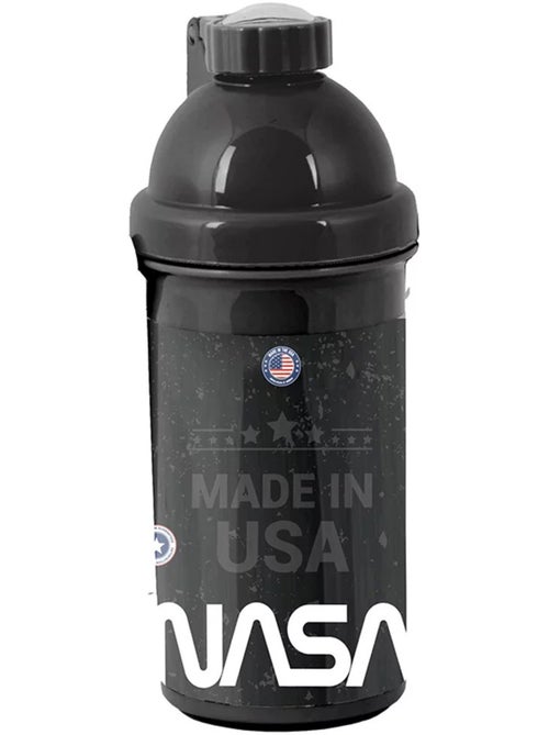 Botella de agua de plástico nasa 18 cm – tapón negro de rosca - Kiabi