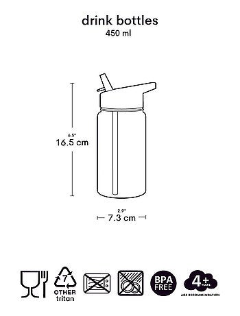 Botella de agua ergonómica para niños 450 ml | a little lovely company