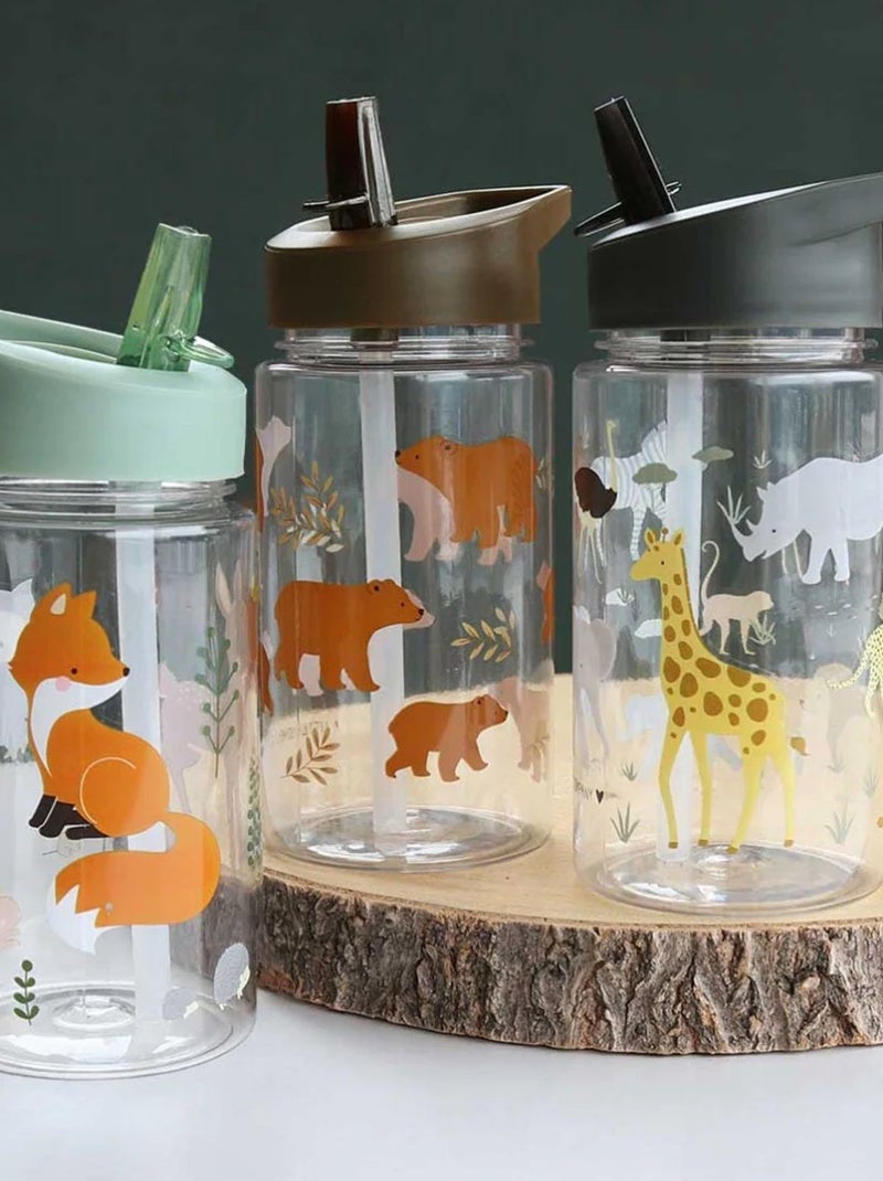 Botella de agua ergonómica para niños 450 ml | A Little Lovely Company Caqui - Kiabi