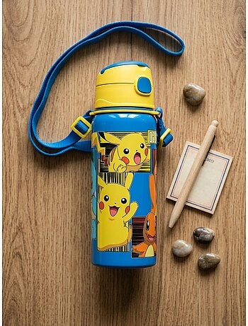 Botella de aluminio 600 ml con cierre clic pokémon
