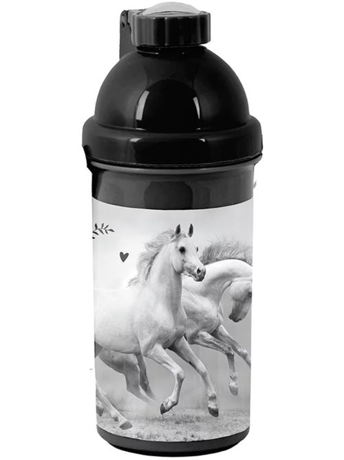 Botella deportiva cmp blanco y negro estampado caballo de plástico 18 cm - Kiabi