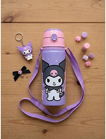 Botella infantil 600 ml con asa kuromi sanrio