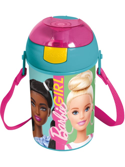 Botella infantil barbie 450 ml pvc pop-up con correa y boquilla antifugas - Kiabi