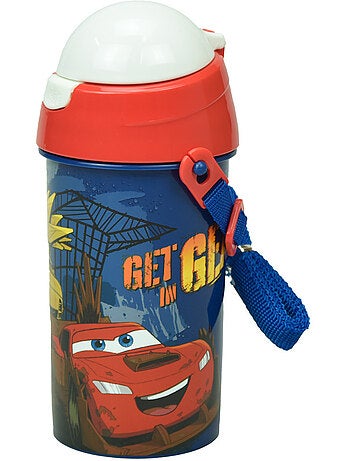 Botella infantil cars rayo mcqueen pvc 500 ml - correa extraíble cars
