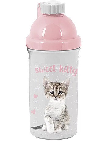 Botella infantil de plástico con motivo de gato sweet kitty – 18 cm