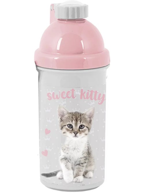 Botella infantil de plástico con motivo de gato sweet kitty – 18 cm - Kiabi