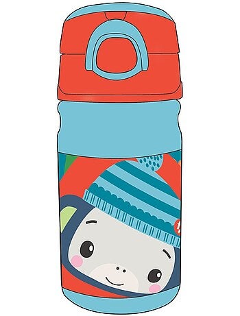 Botella infantil fisher-price 350 ml con pajita y clip de seguridad - azul
