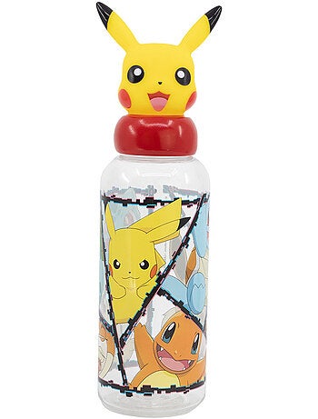 Botella infantil pokémon pikachu de plástico 3d con tapón 3d – 560 ml