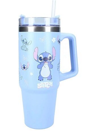 Botella infantil Stitch Disney - 900 ml - Con pajita integrada