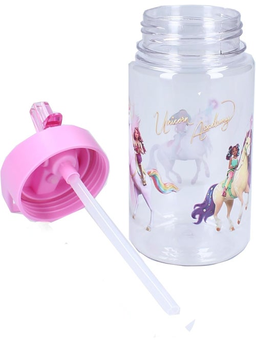 Botella infantil Unicorn Academy de 450 ml - Pajita integrada y con asa - Kiabi