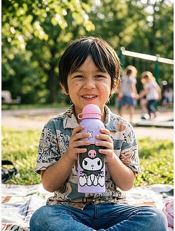 Botella kuromi 500 ml de aluminio boca ancha sanrio