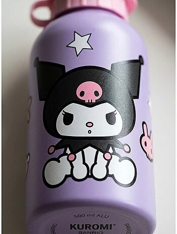 Botella kuromi 500 ml de aluminio boca ancha sanrio
