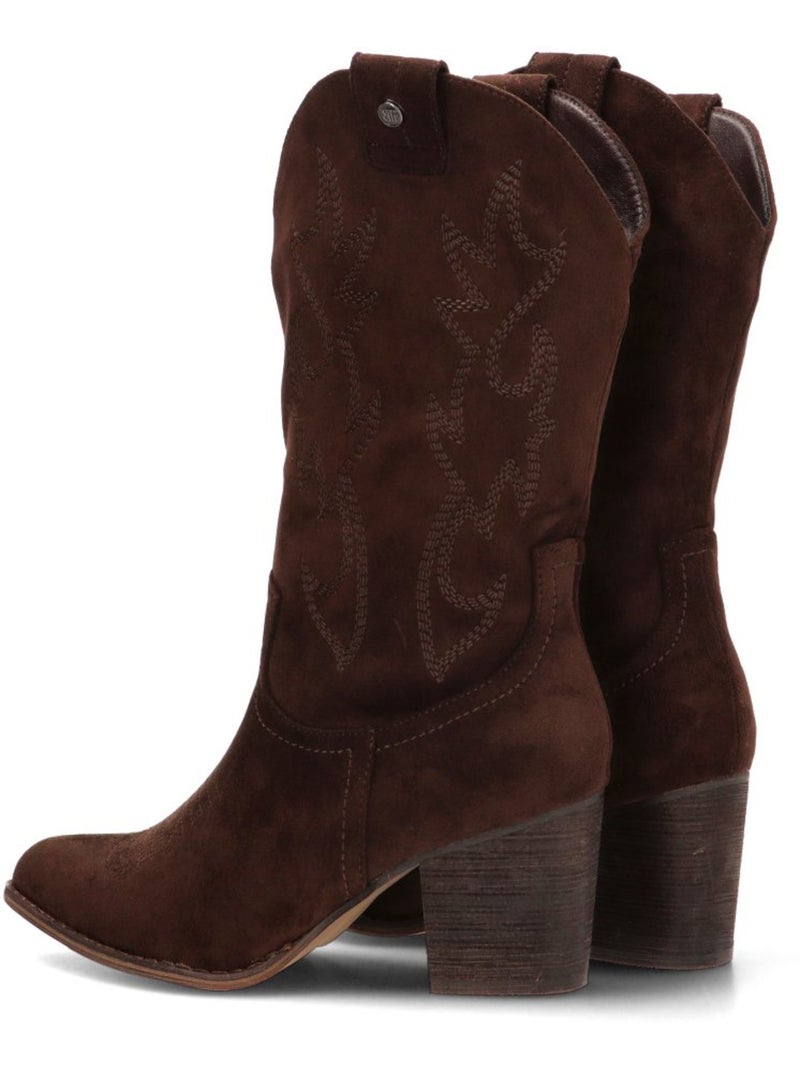 Botin Campero Mujer Suela Plana - Buonarotti Marrón - Kiabi