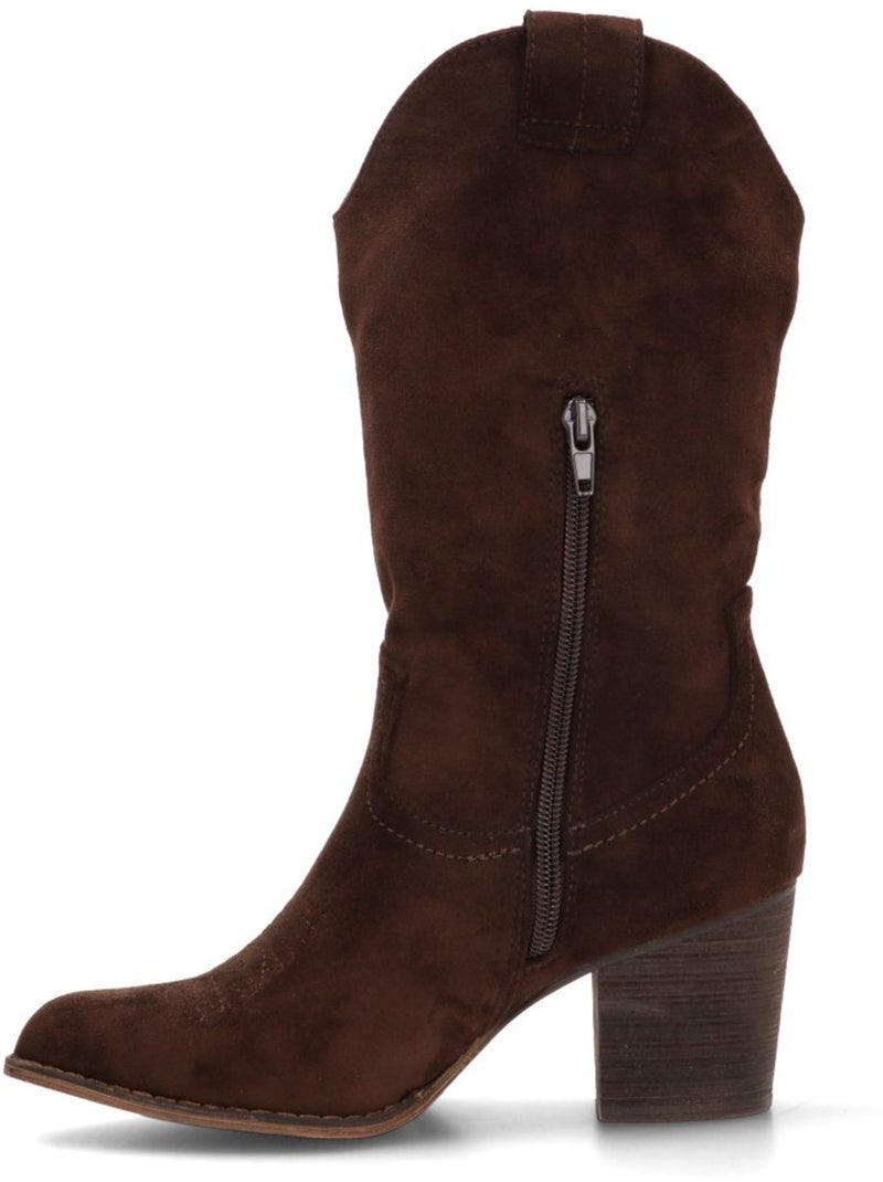 Botin Campero Mujer Suela Plana - Buonarotti Marrón - Kiabi