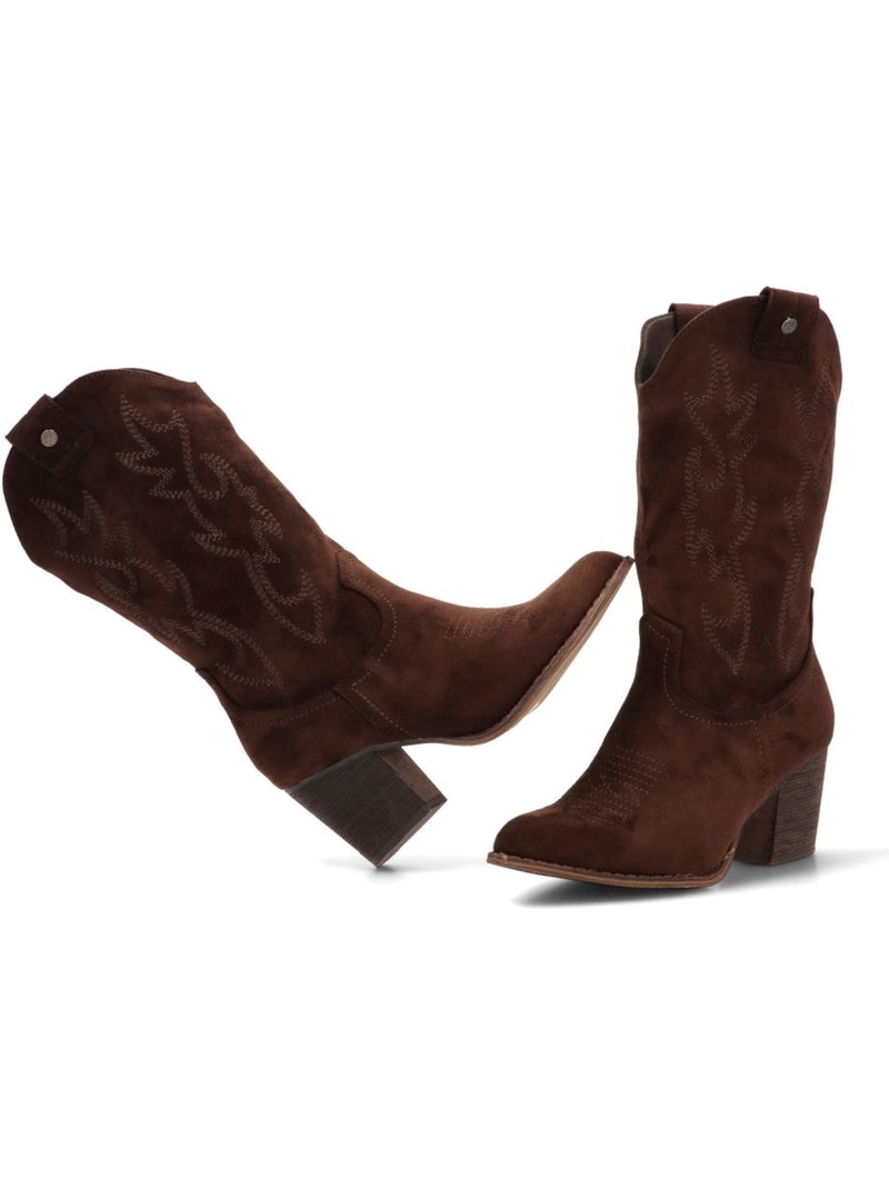 Botin Campero Mujer Suela Plana - Buonarotti Marrón - Kiabi