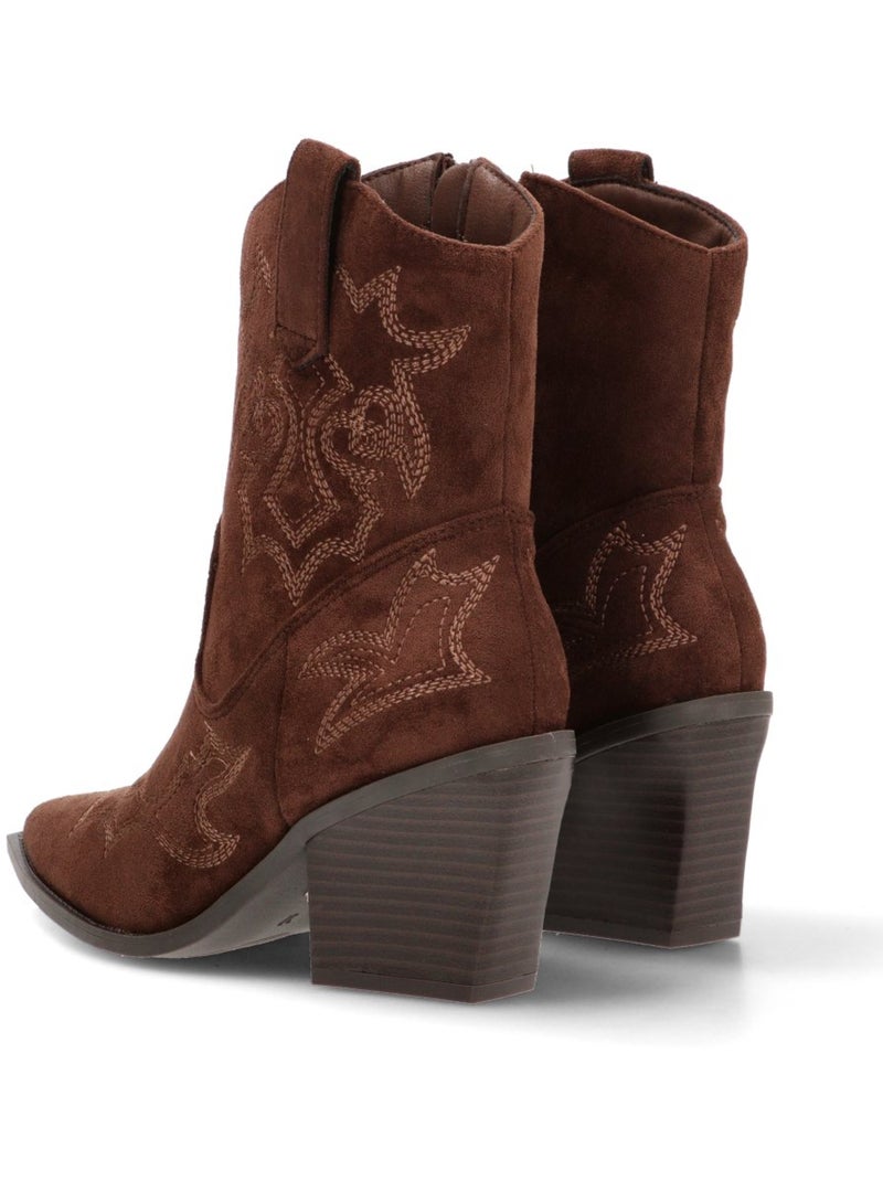 Botin Campero Mujer Suela Plana - Buonarotti Marrón - Kiabi