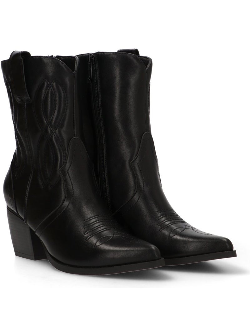Botin Campero Mujer Suela Plana - Etika Negro - Kiabi