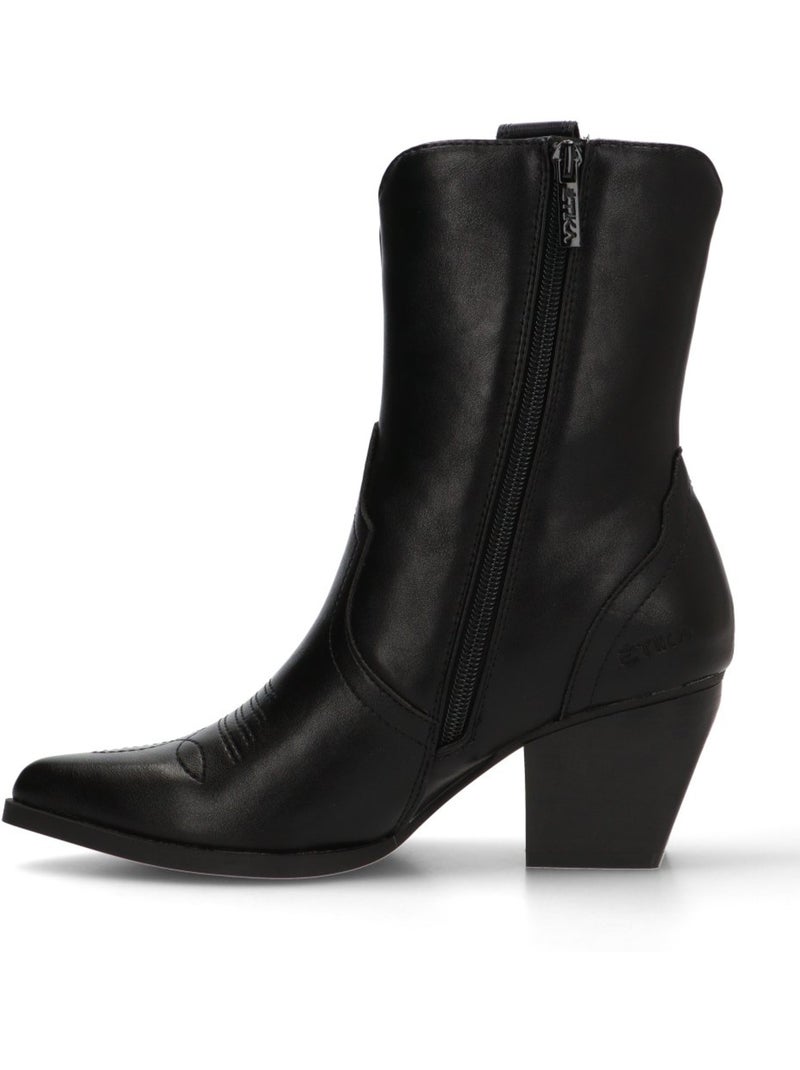Botin Campero Mujer Suela Plana - Etika Negro - Kiabi