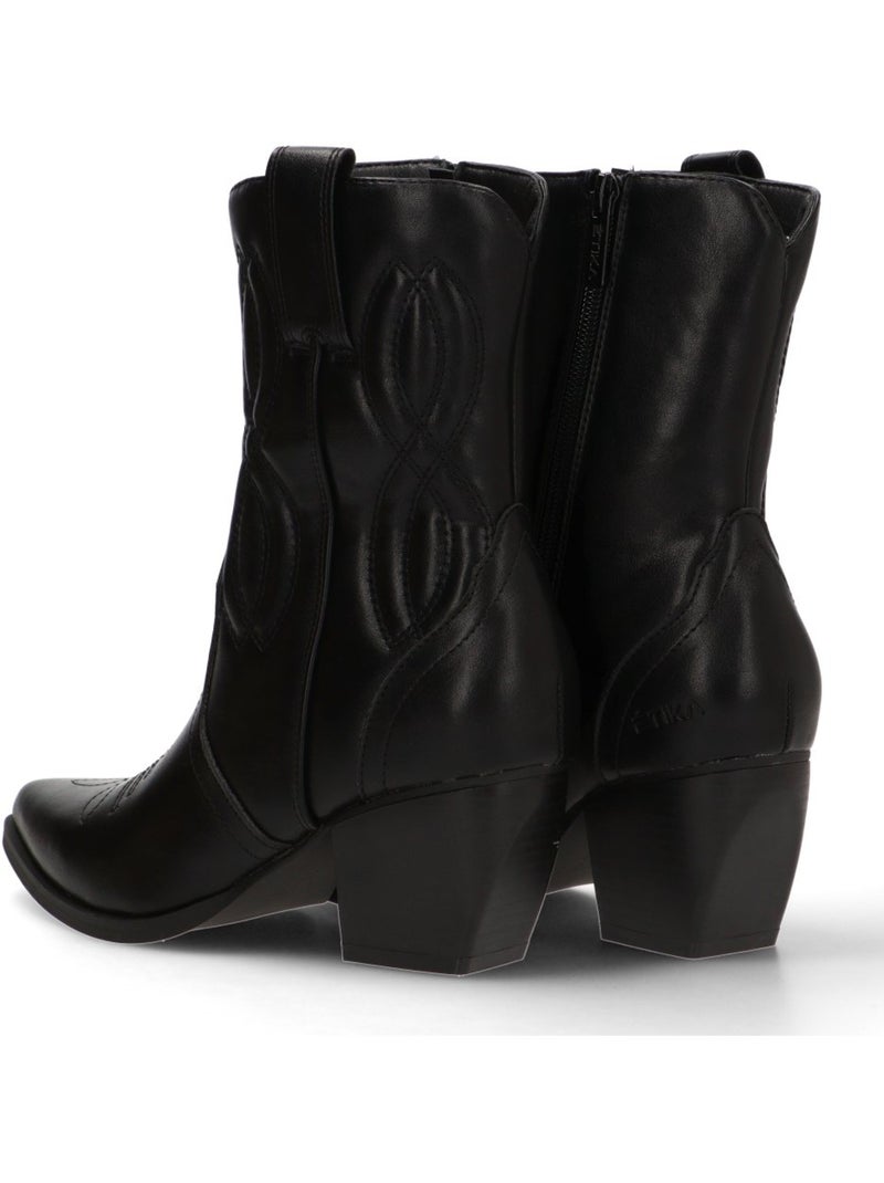 Botin Campero Mujer Suela Plana - Etika Negro - Kiabi