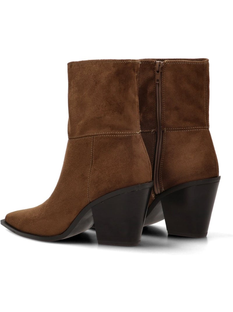 Botin campero mujer tacón alto - corina Camel - Kiabi