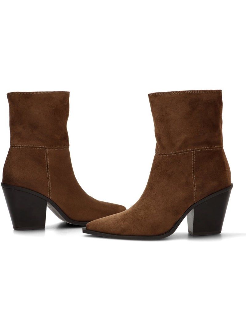 Botin campero mujer tacón alto - corina Camel - Kiabi