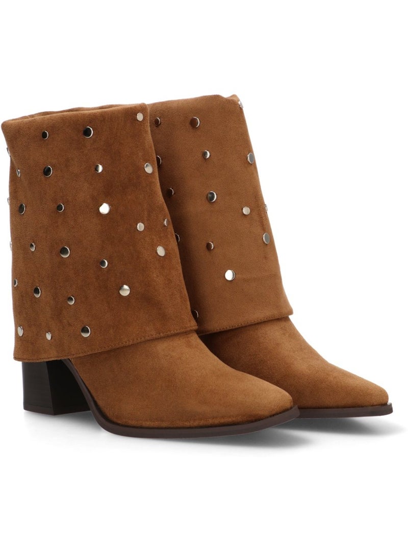 Botin Campero Mujer Tacón Alto - Etika Camel - Kiabi