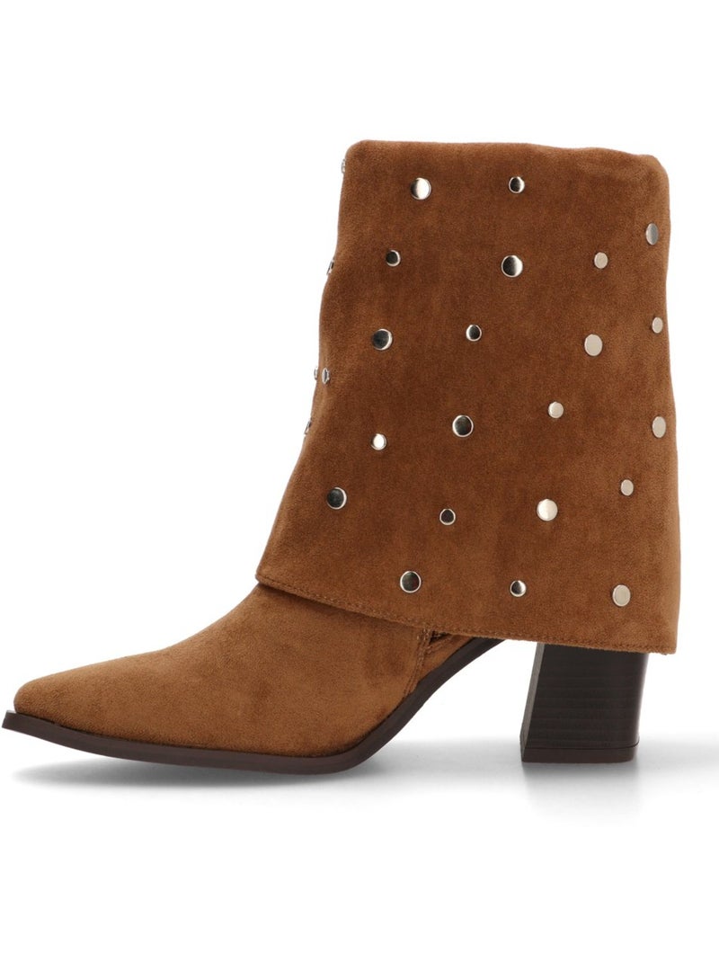 Botin Campero Mujer Tacón Alto - Etika Camel - Kiabi