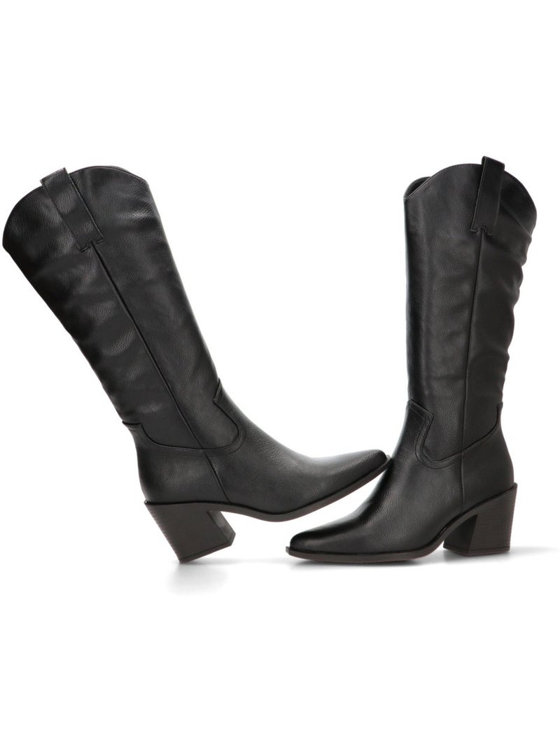 Botin campero mujer tacón alto - etika Negro - Kiabi