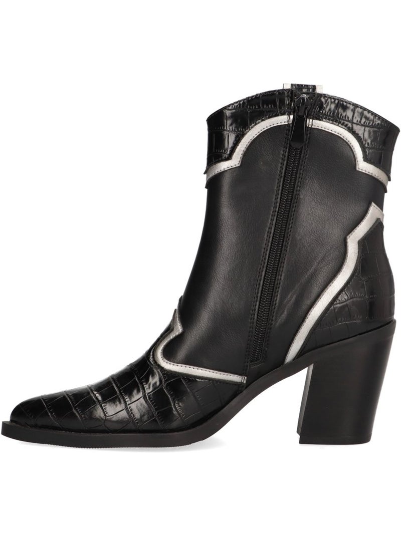 Botin campero mujer tacón alto - etika Negro - Kiabi