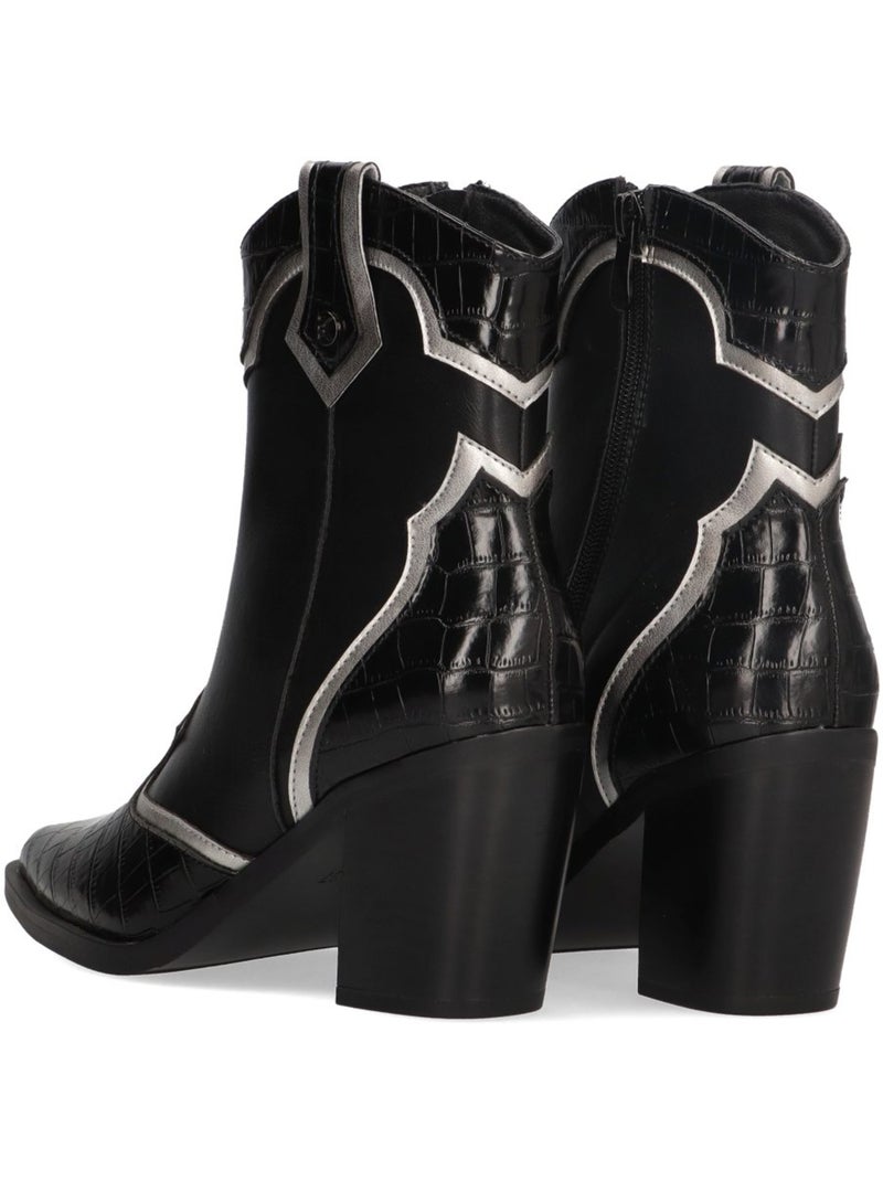 Botin campero mujer tacón alto - etika Negro - Kiabi