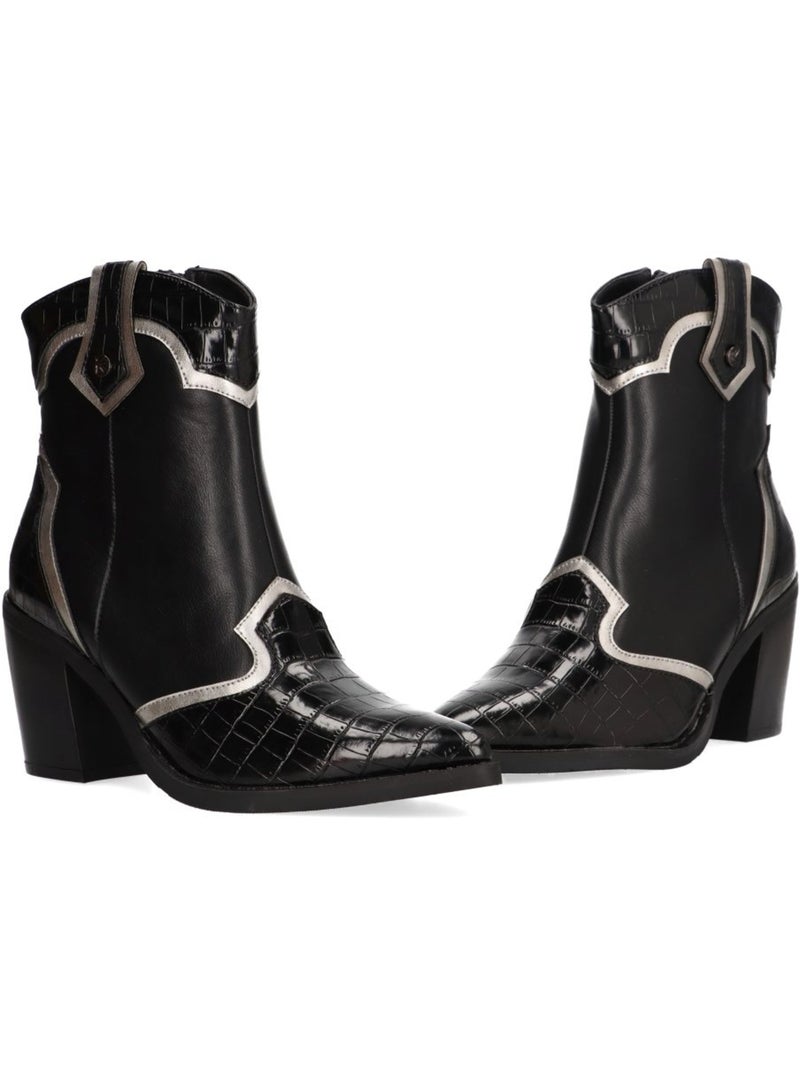 Botin campero mujer tacón alto - etika Negro - Kiabi