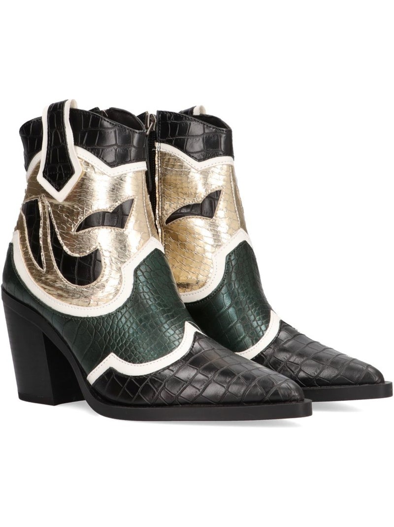 Botin campero mujer tacón alto - luna trend Verde - Kiabi