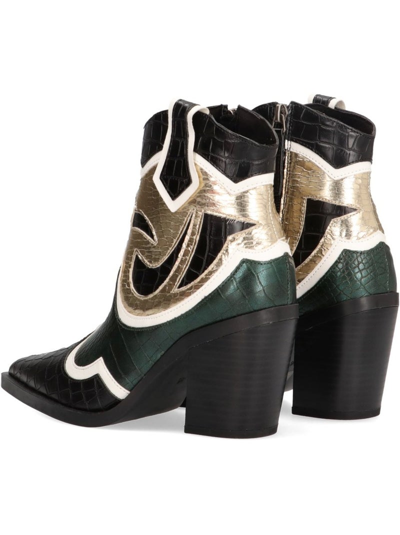 Botin campero mujer tacón alto - luna trend Verde - Kiabi