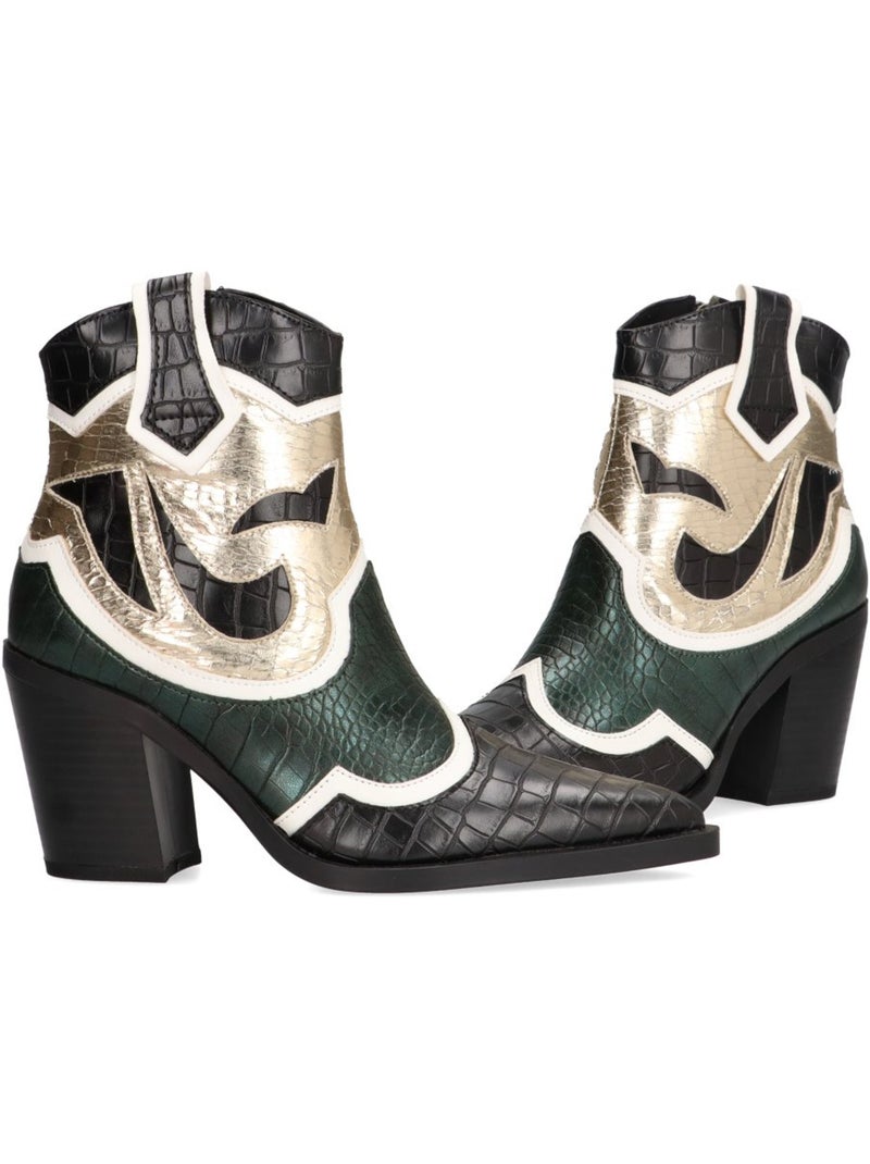 Botin campero mujer tacón alto - luna trend Verde - Kiabi