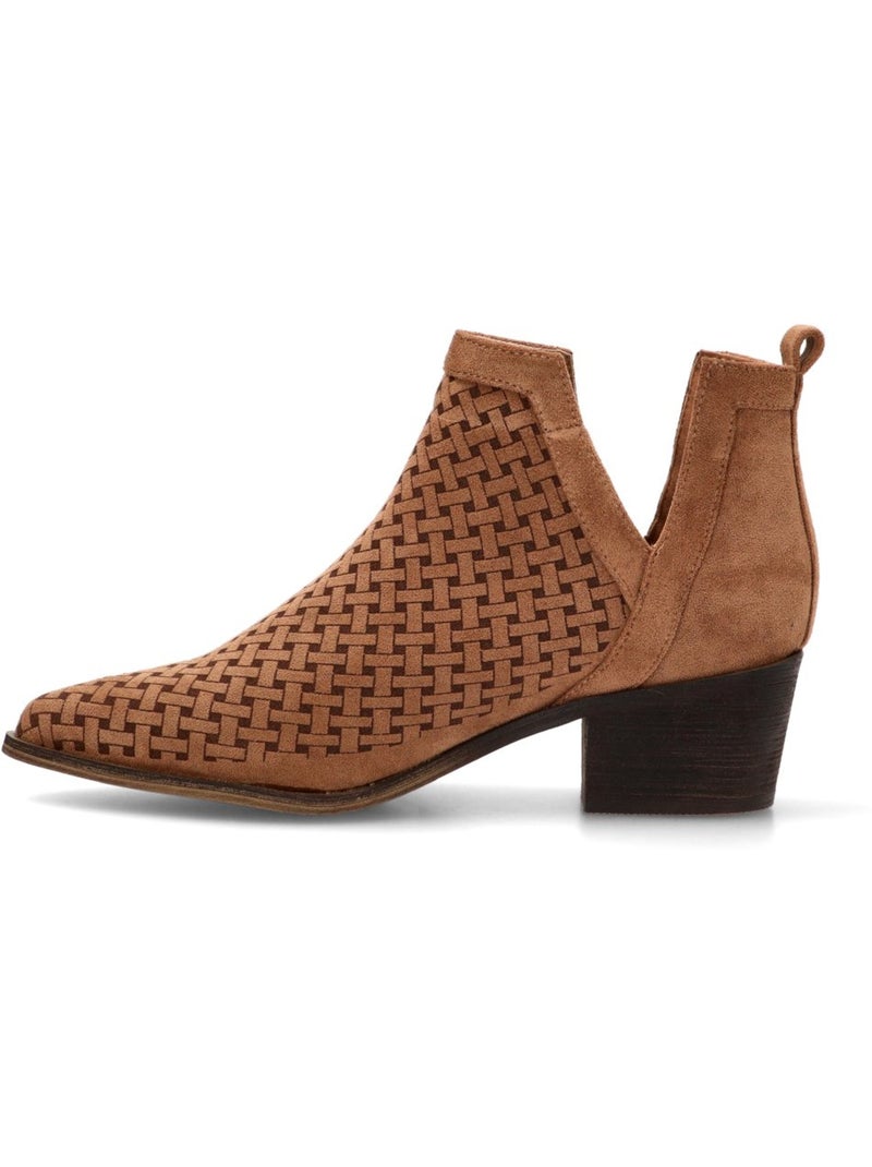 Botin Campero Mujer Tacón Medio - Buonarotti Camel - Kiabi