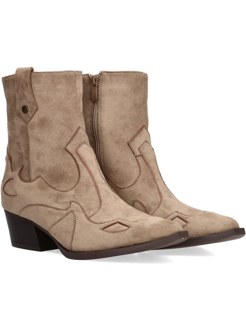 Botin Campero Mujer Tacón Medio - Etika Beige - Kiabi