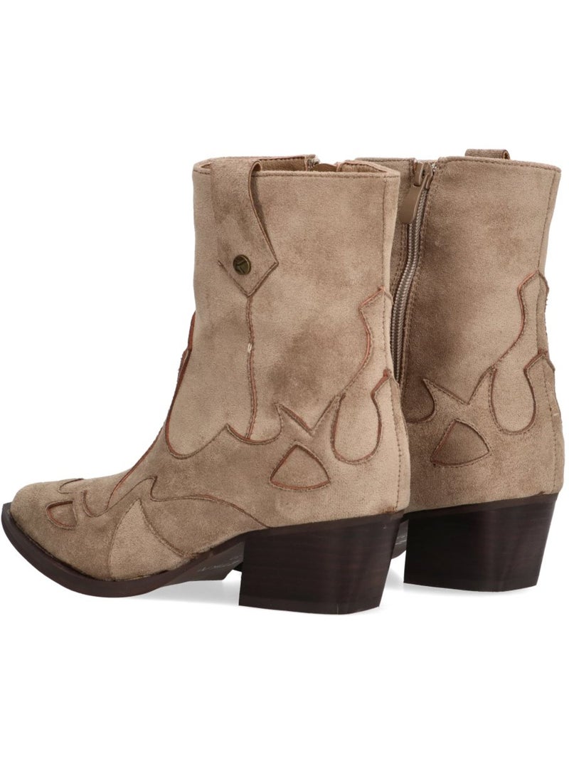Botin Campero Mujer Tacón Medio - Etika Beige - Kiabi