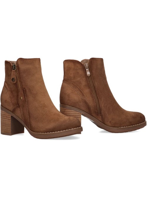 Botin Campero Mujer Tacón Medio - Etika - Kiabi Botin Campero Mujer Tacón Medio - Etika - Kiabi