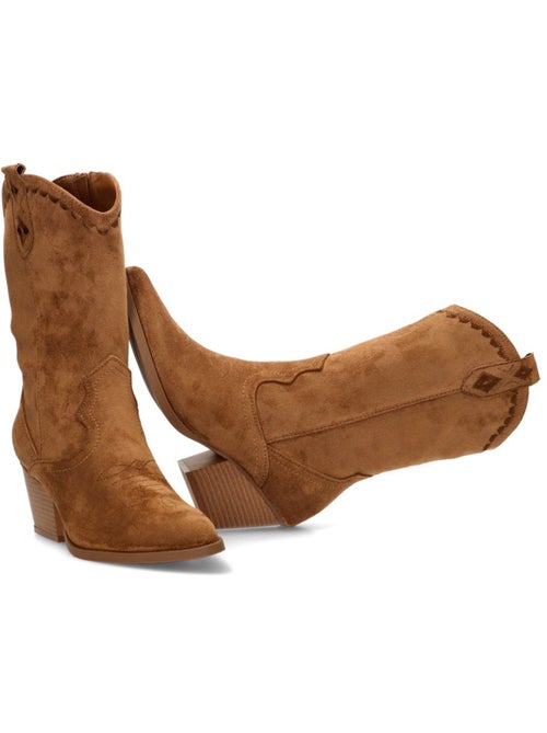 Botin Campero Mujer Tacón Medio - Etika - Kiabi Botin Campero Mujer Tacón Medio - Etika - Kiabi