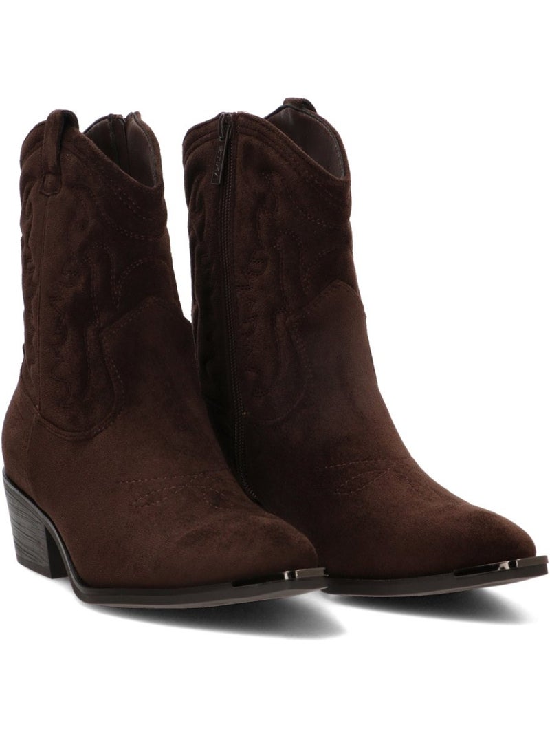 Botin campero mujer tacón medio - etika Marrón capuchino - Kiabi