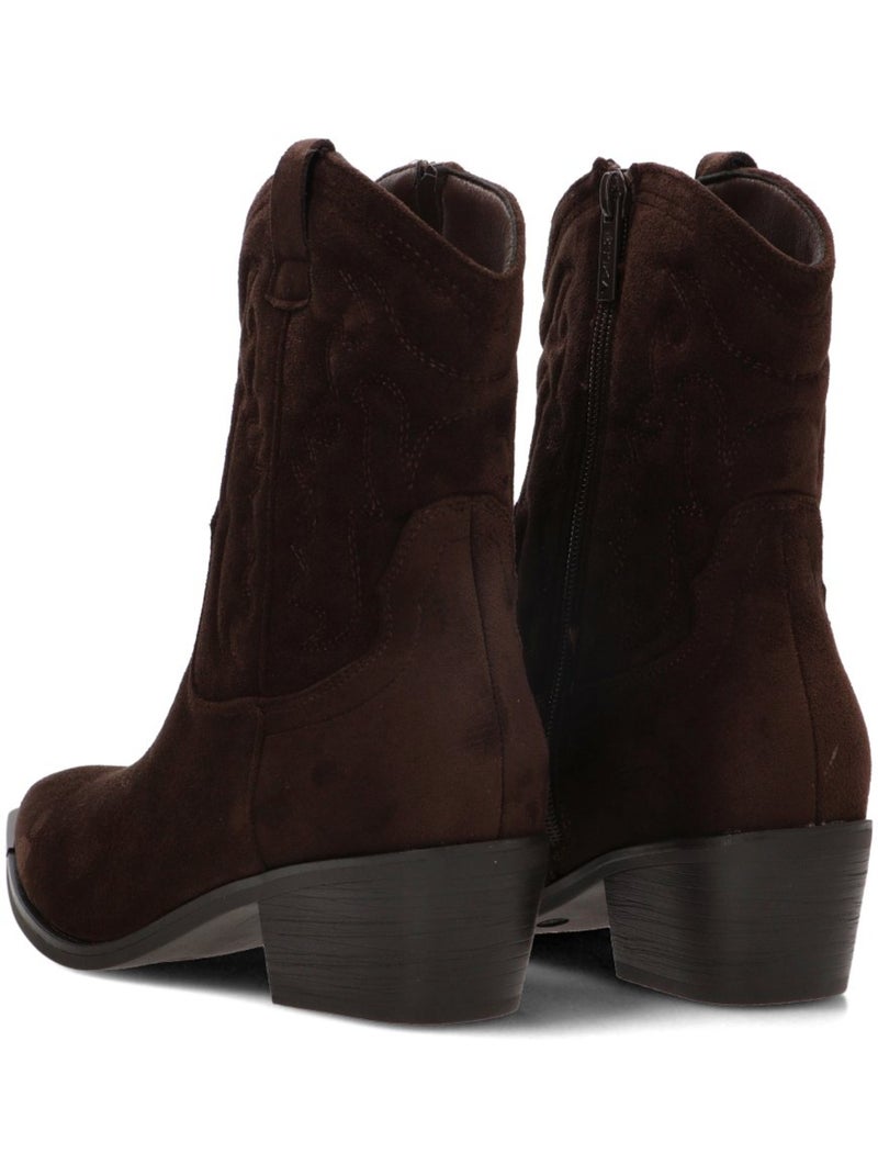 Botin campero mujer tacón medio - etika Marrón capuchino - Kiabi