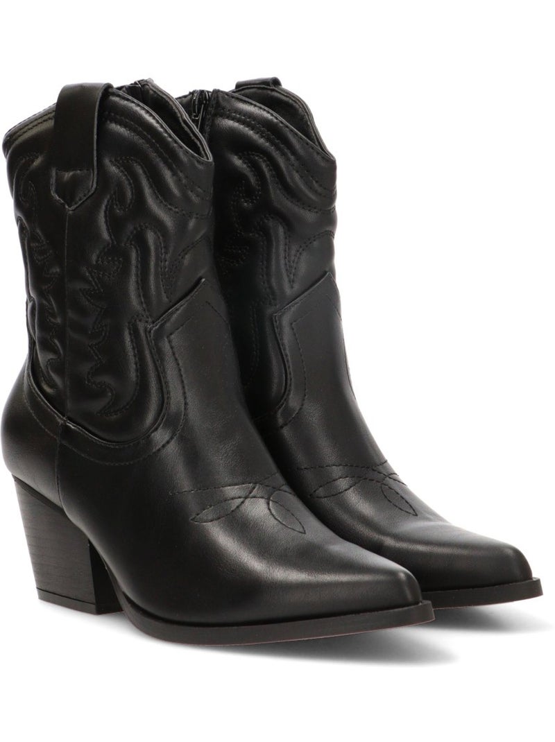 Botin campero mujer tacón medio - etika Negro - Kiabi